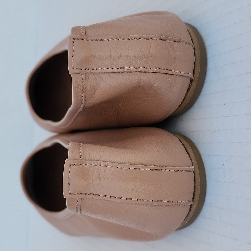 Pilcro Blush Pink Leather Square-Toe Ballet Flats - Picture 3 of 8